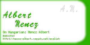 albert mencz business card